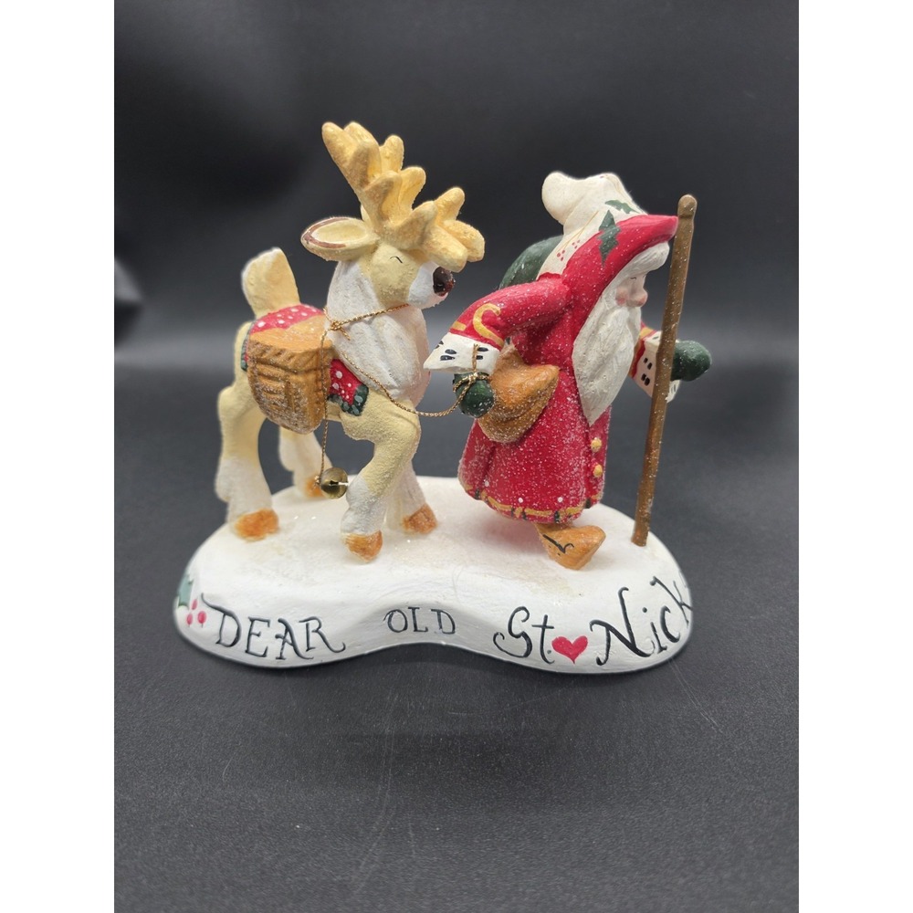 Vintage 2000 House Of Hatten Dear Old St Nick‎ Figurine Folk Art